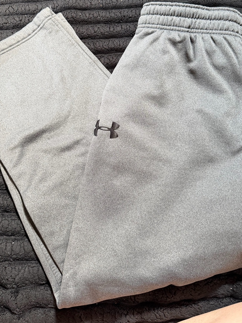 Under Armour Light Gray Fleece Sweatpants with Black Waistband
